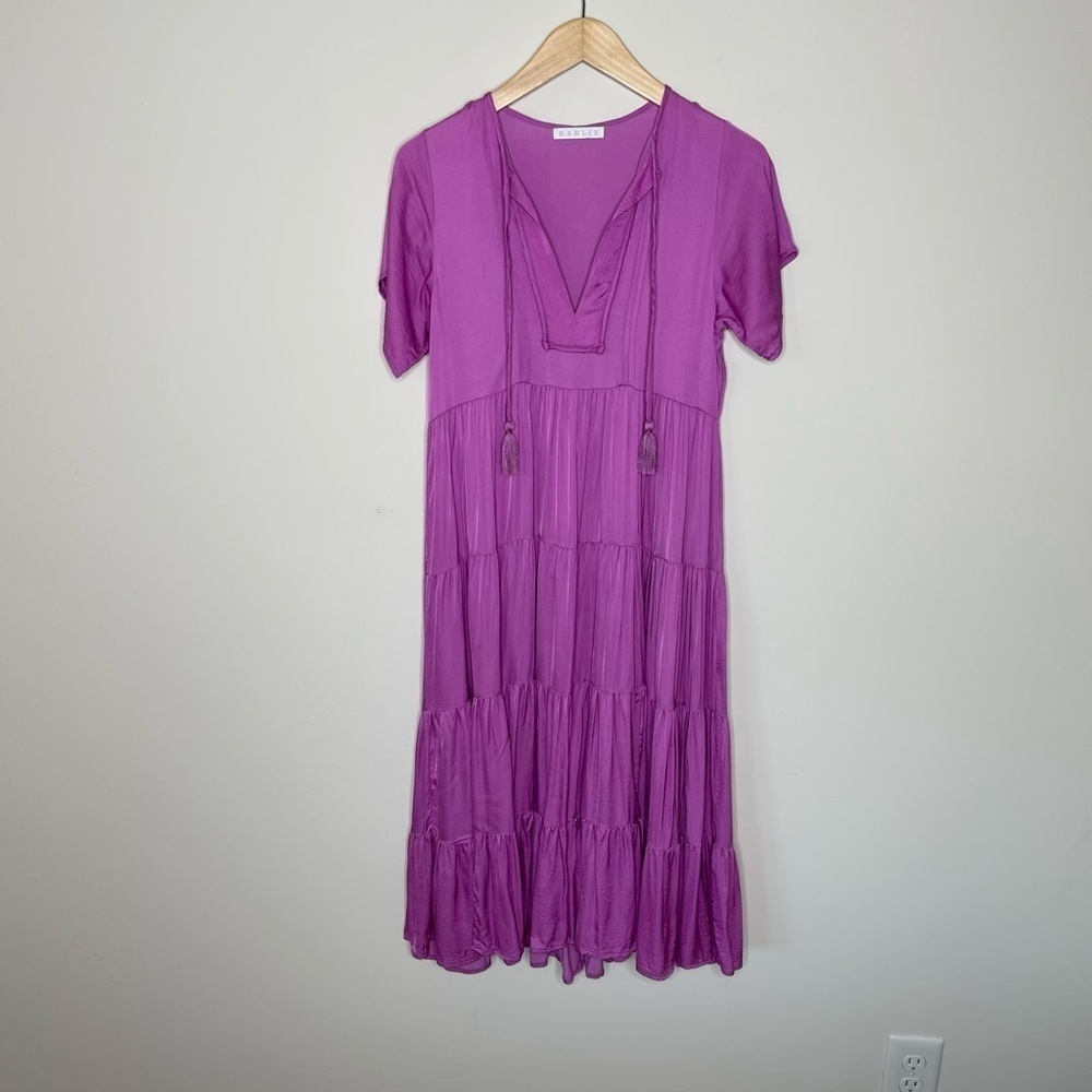 Karlie Magenta Boho Midi Dress Size Small wedding festival whimsical cottagecore - Picture 2 of 9